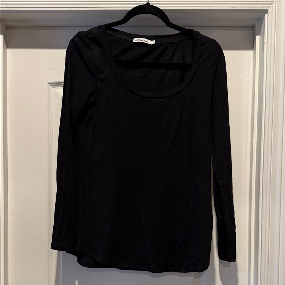 Classic Black Long Sleeve Women's Top